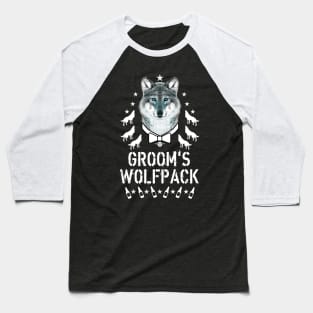 163 Wolf GROOM Wolfpack Bachelor Party Beer Baseball T-Shirt